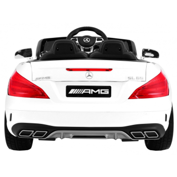 Mercedes AMG SL65 dla dzieci Biały + Pilot + Bagażnik + Regulacja siedzenia + MP3 LED + Wolny Start
